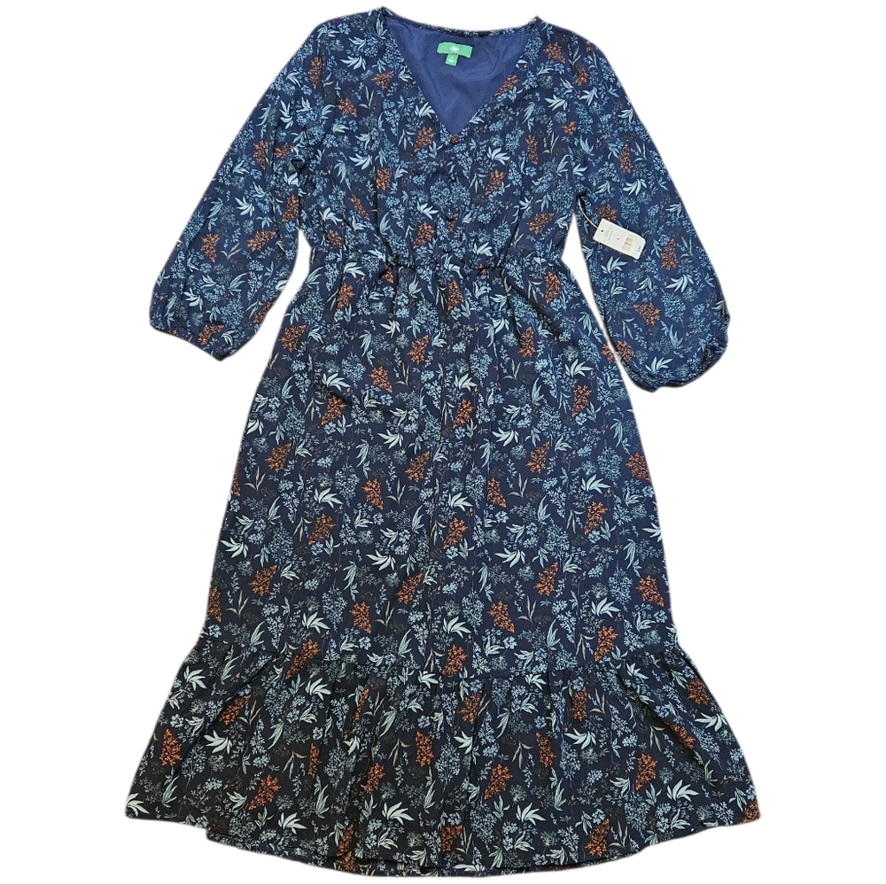 Nwt Floral Boho Maxi Dress Dip Women's L